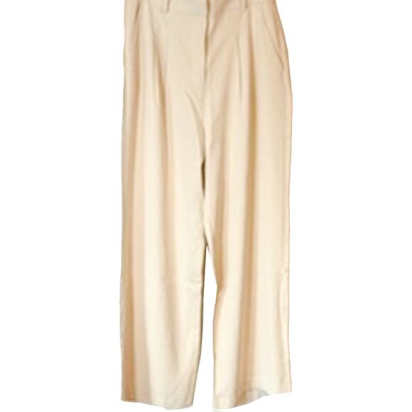 New FRENCH CONNECTION Women's Wide Leg Pleated Suiting Trousers Ivory Large NWT - Picture 1 of 9